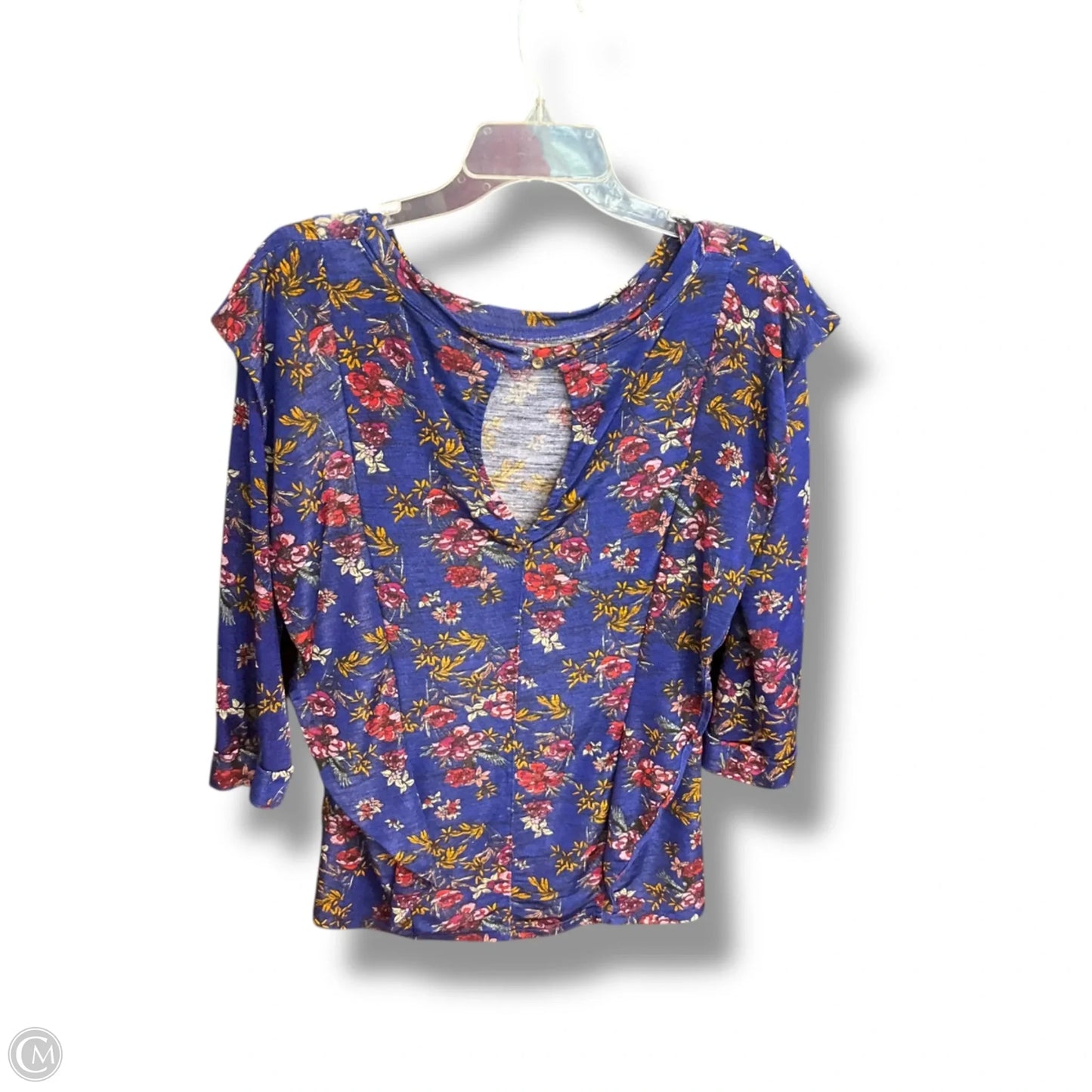 Top 3/4 Sleeve By Free People In Blue, Size: M