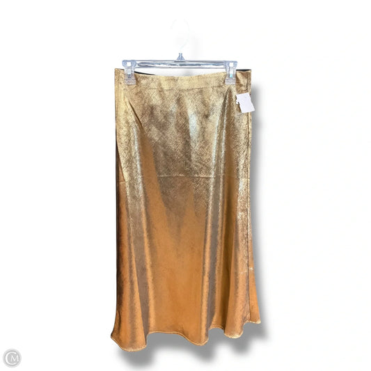 Skirt Midi By Loft In Gold, Size: 4