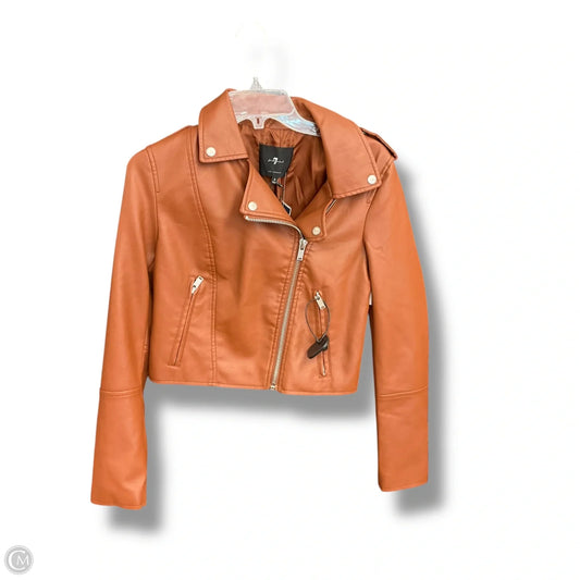 Jacket Moto By Seven 7 In Brown, Size: S
