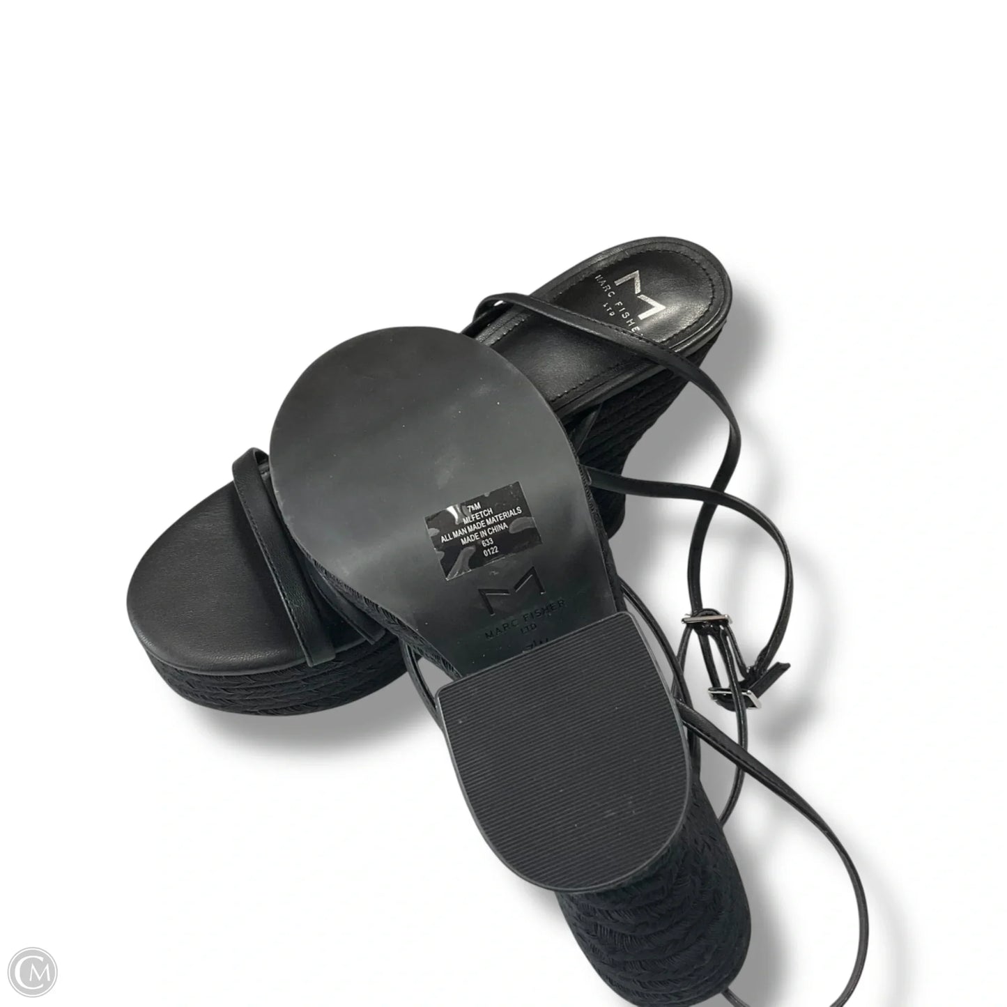 Sandals Heels Block By Marc Fisher In Black, Size: 7.5