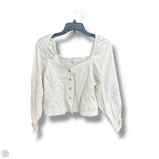 Top Long Sleeve By Madewell In Beige, Size: L