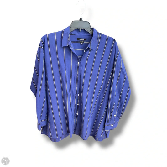 Blouse Long Sleeve By Madewell In Blue, Size: M