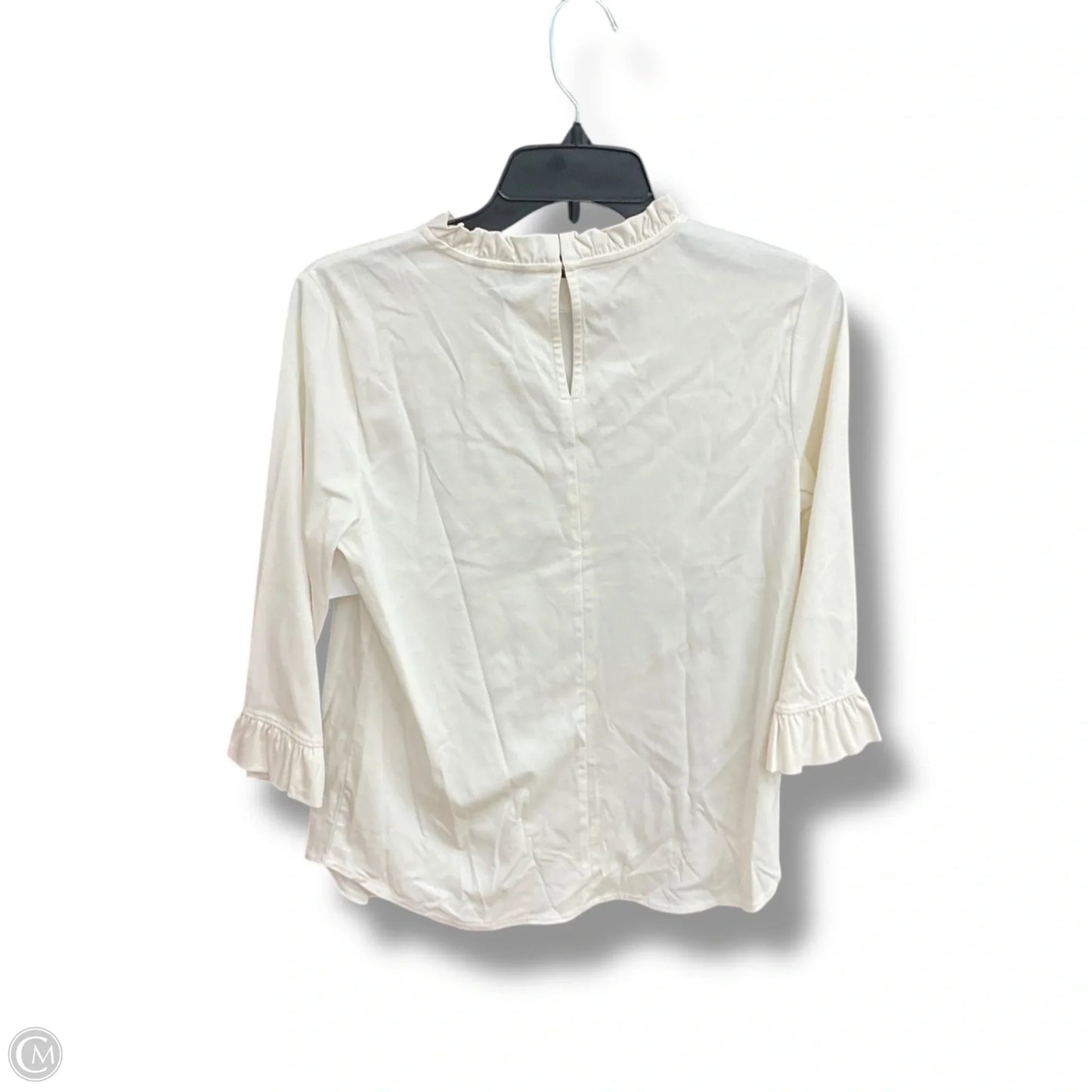 Top Short Sleeve By Ann Taylor In Cream, Size: S