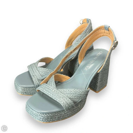 Sandals Heels Block By Crown Vintage In Blue, Size: 6