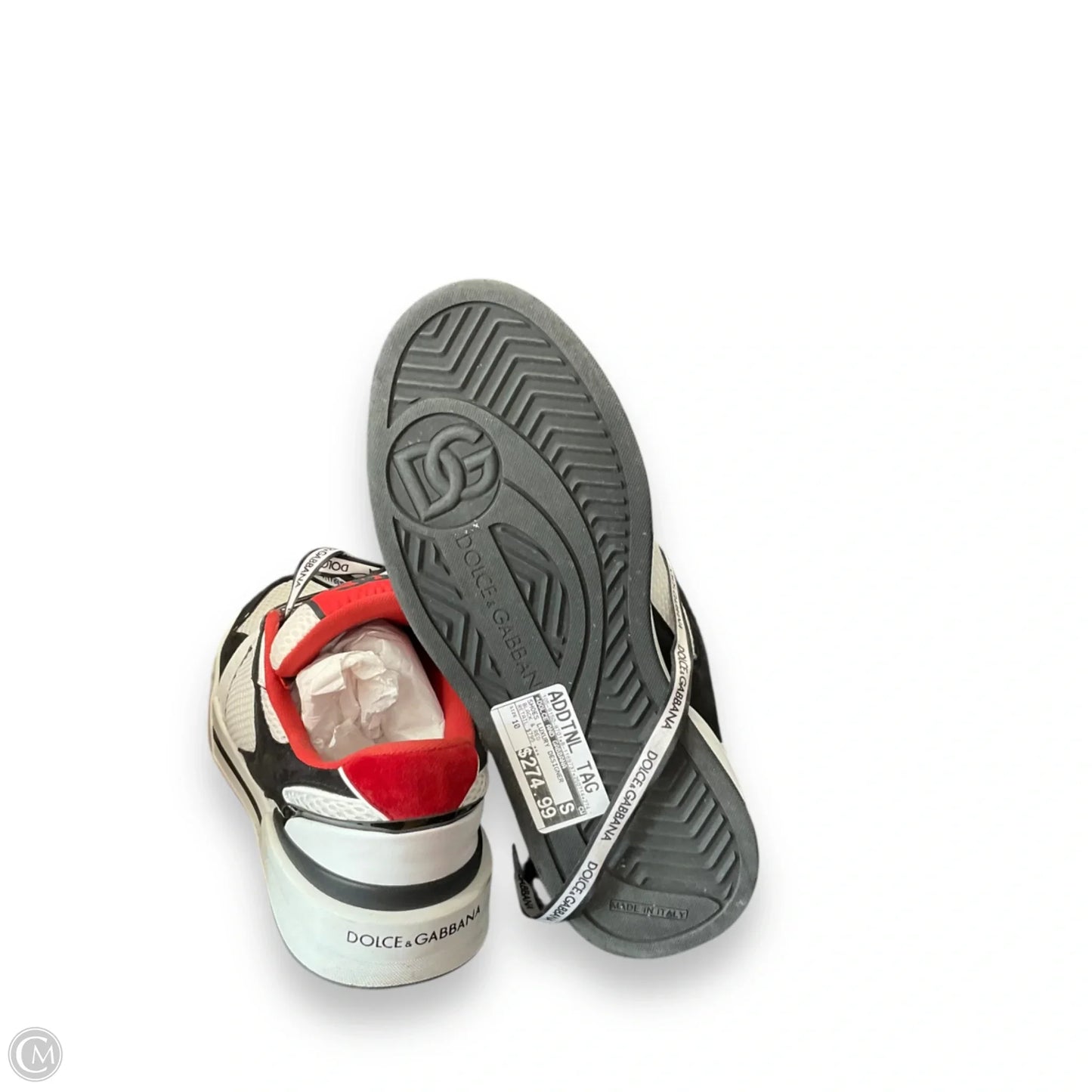 Shoes Luxury Designer By Dolce And Gabbana In Black & Red, Size: 10