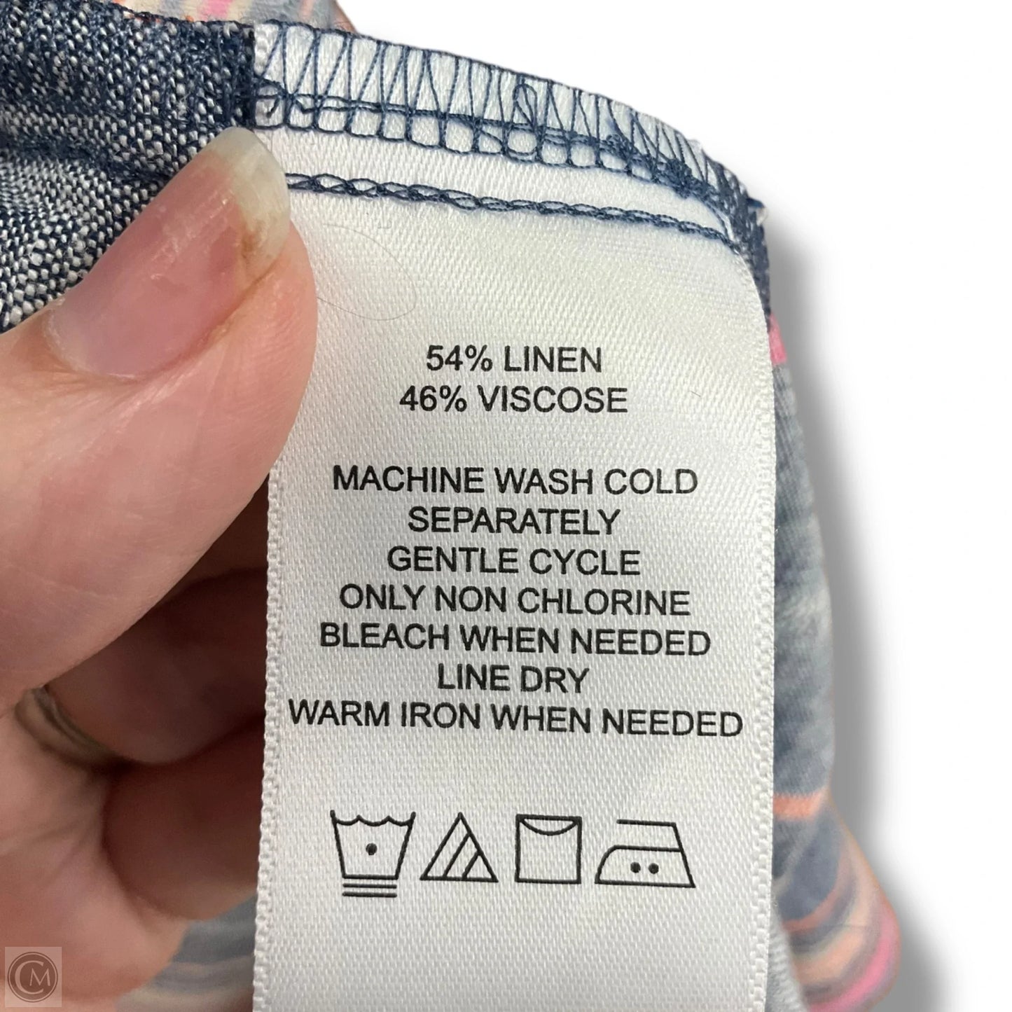 Blouse 3/4 Sleeve By Foxcroft In Striped Pattern, Size: Xl