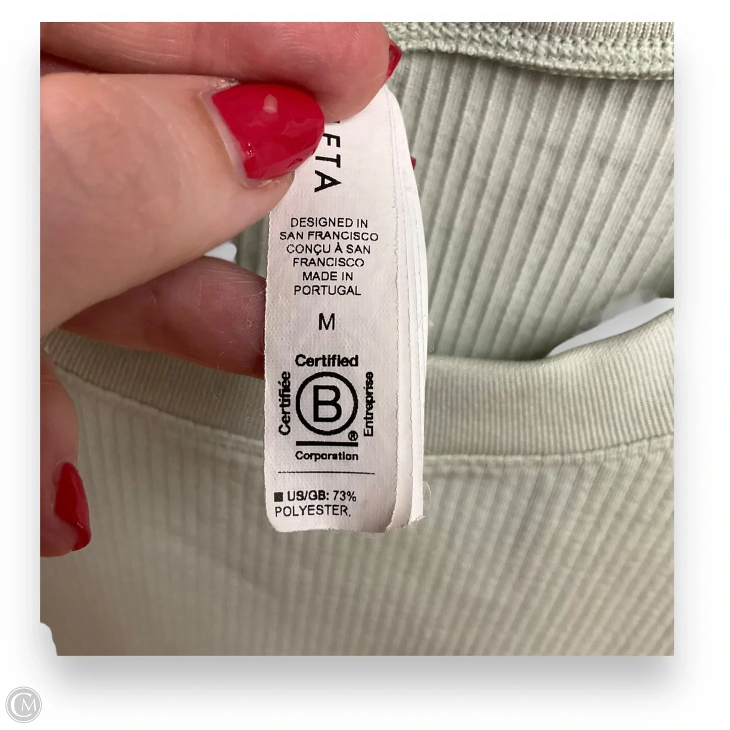 Athletic Top Short Sleeve By Athleta In Green, Size: M