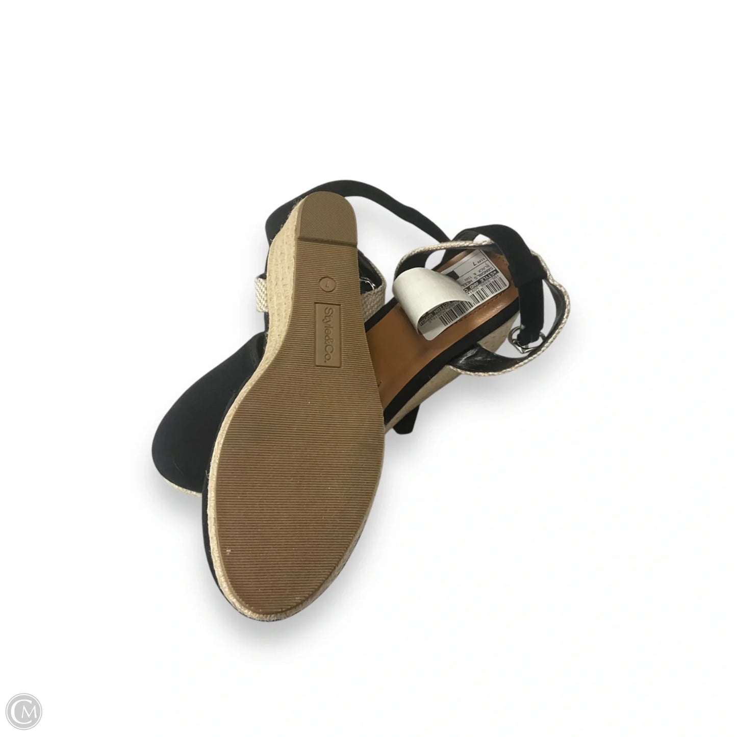 Sandals Heels Block By Style And Co Collection Women In Black & Tan, Size: 7