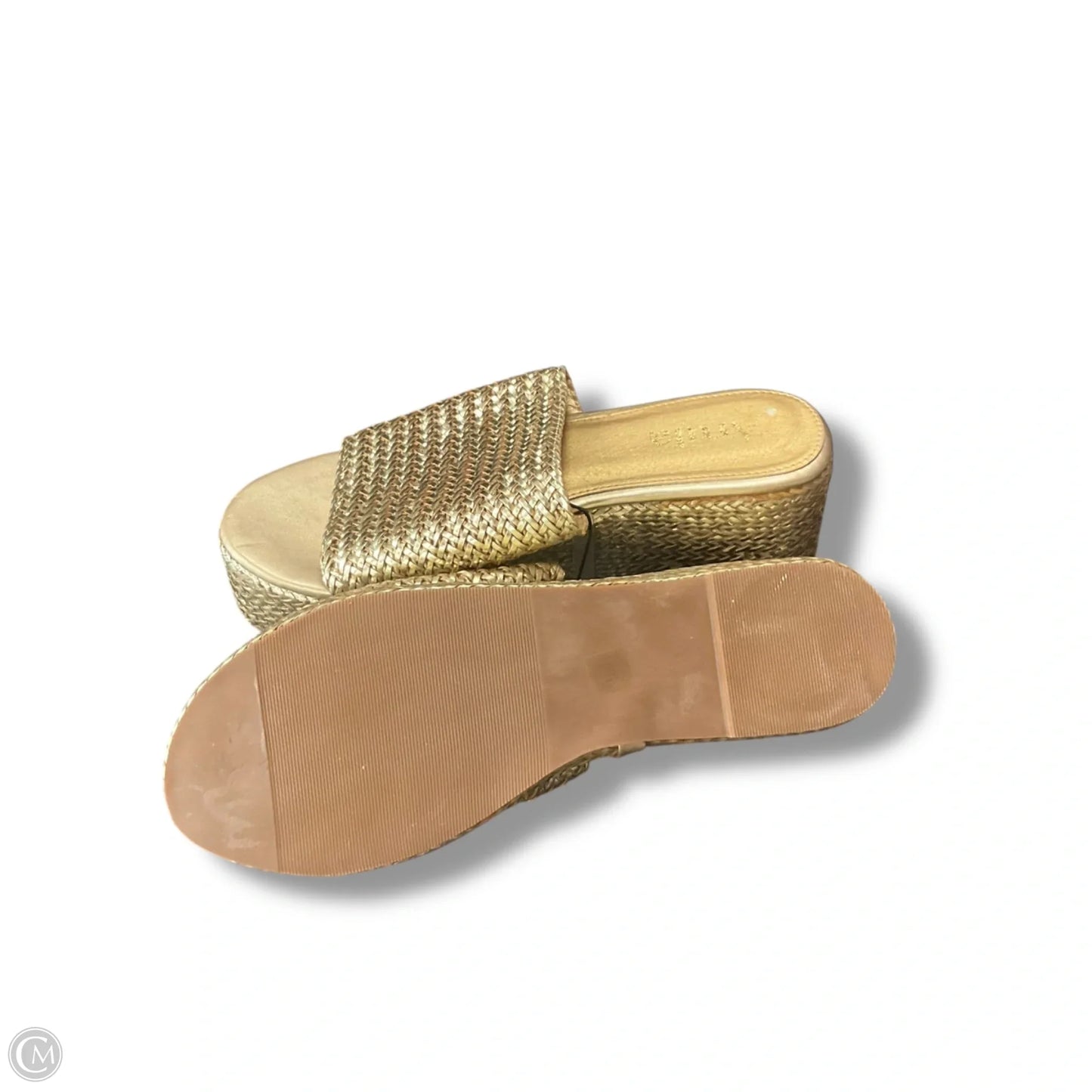 Sandals Heels Block By Arula In Gold, Size: 9