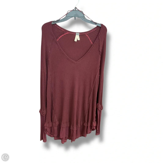 Top Long Sleeve By We The Free In Maroon, Size: M