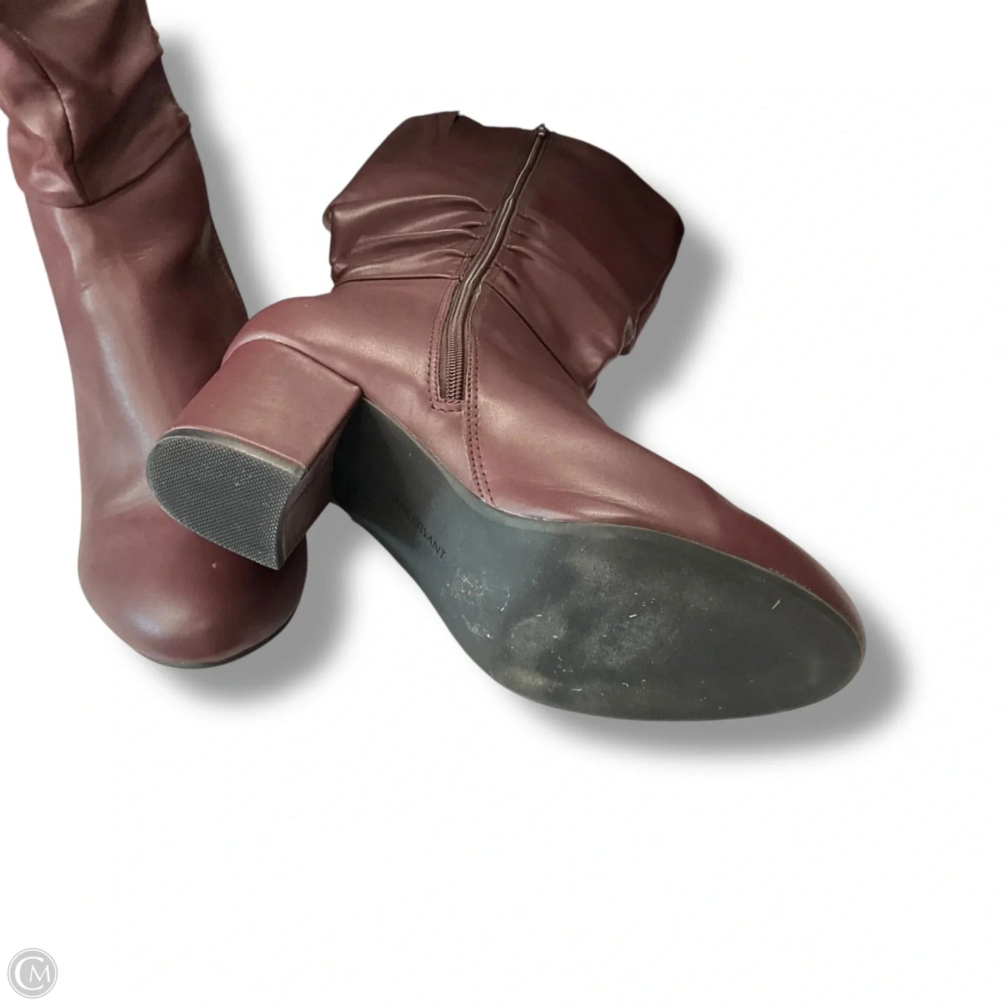 Boots Knee Heels By Lane Bryant In Maroon, Size: 10