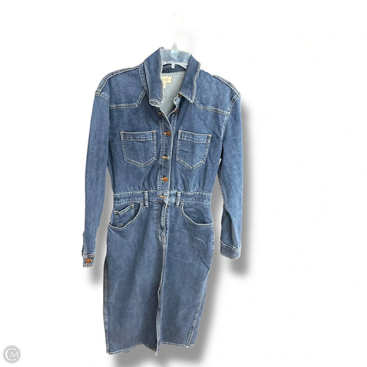 Dress Casual Midi By Madewell In Blue Denim, Size: S