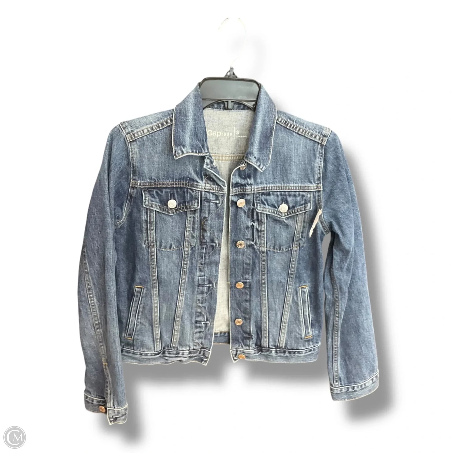Jacket Denim By Gap In Blue Denim, Size: S