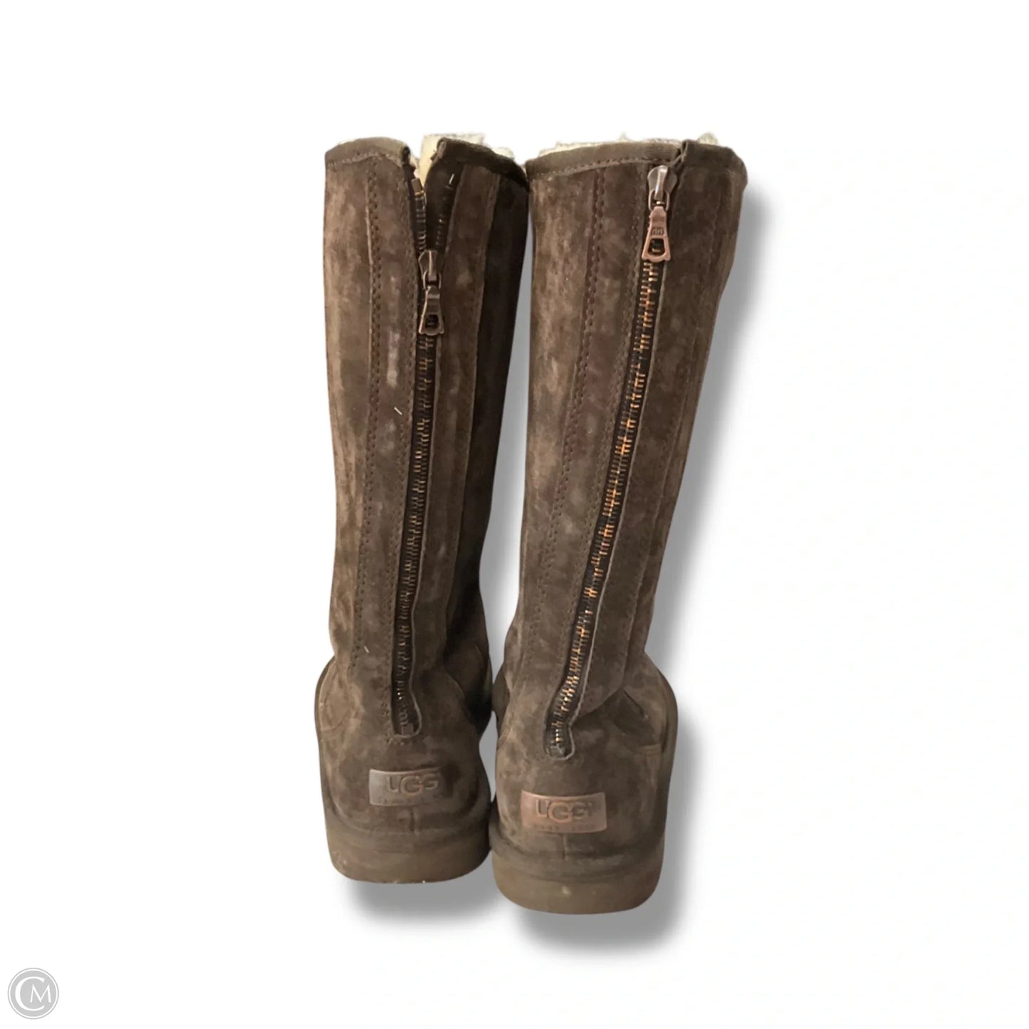 Boots Designer By Ugg In Brown, Size: 9