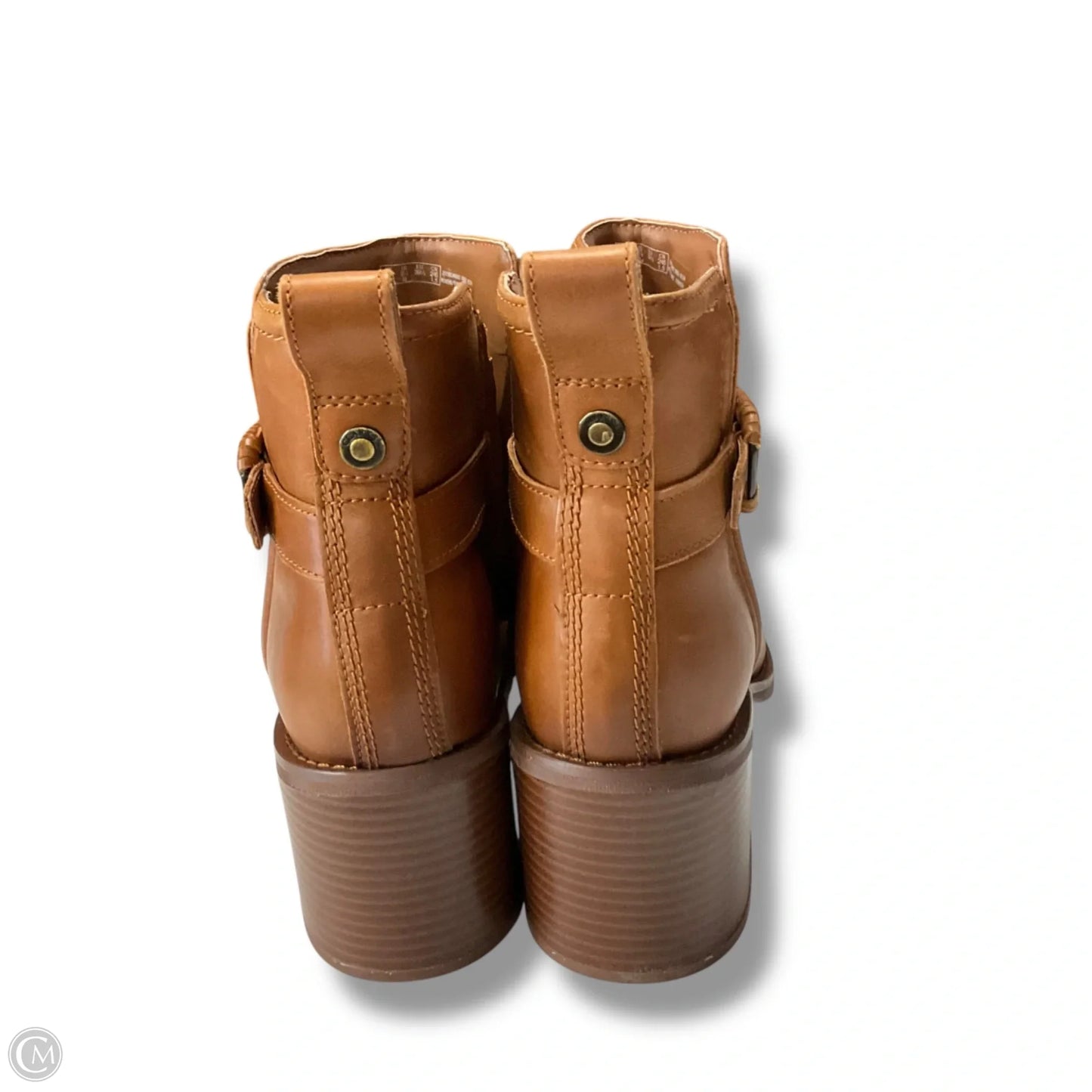 Boots Ankle Heels By Clarks In Brown, Size: 8.5