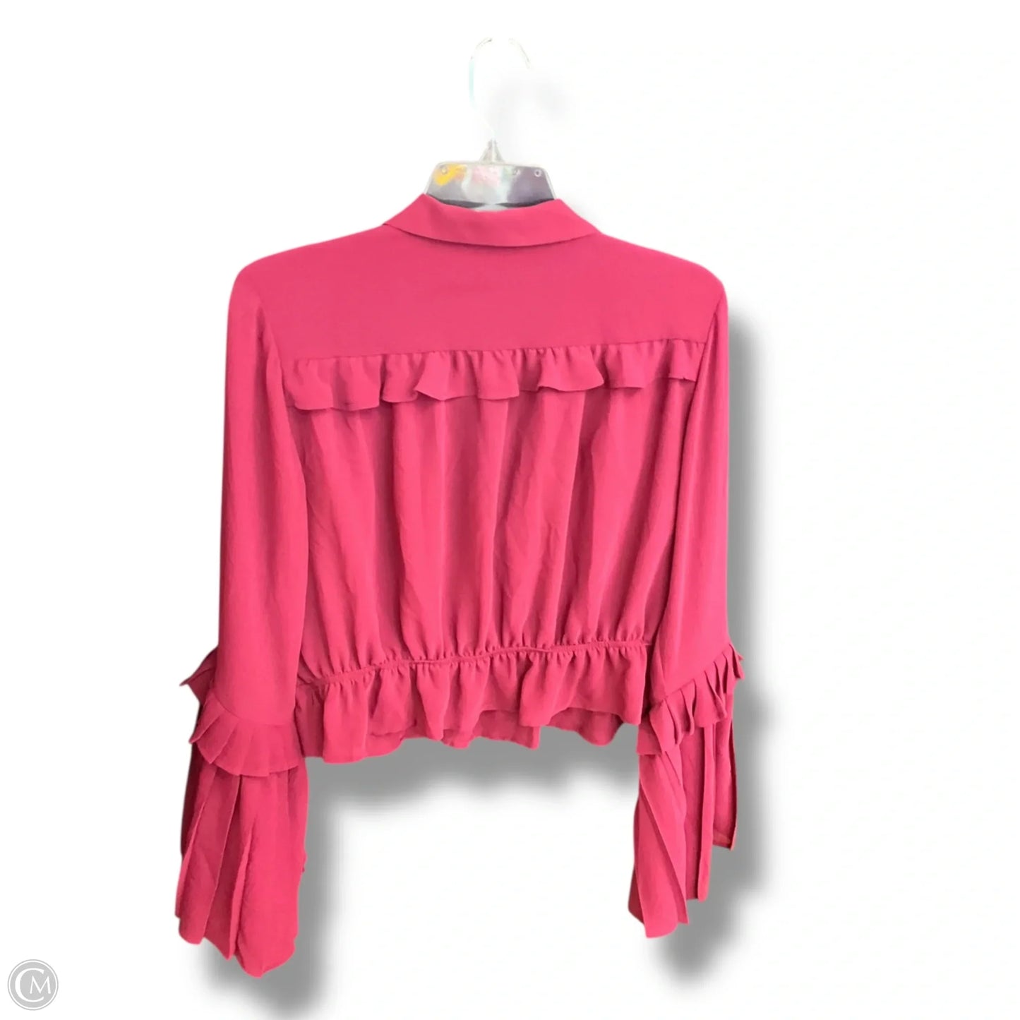 Blouse Long Sleeve By Anthropologie In Pink, Size: L