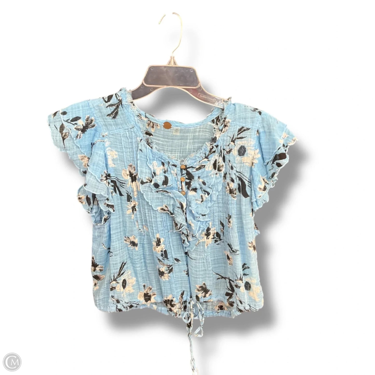 Top Short Sleeve By Free People In Floral Print, Size: Sp