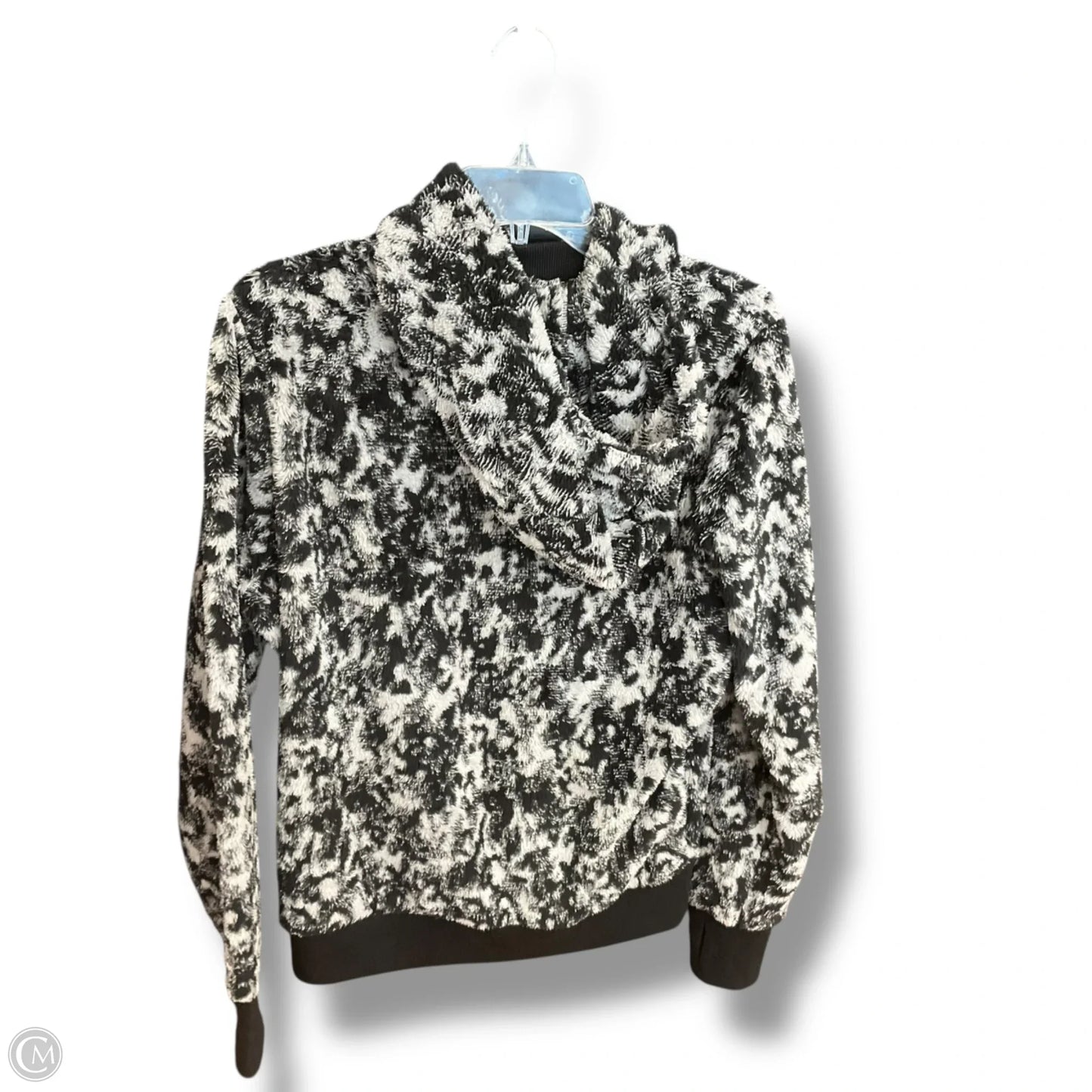 Athletic Sweatshirt Hoodie By Athleta In Black & White, Size: M