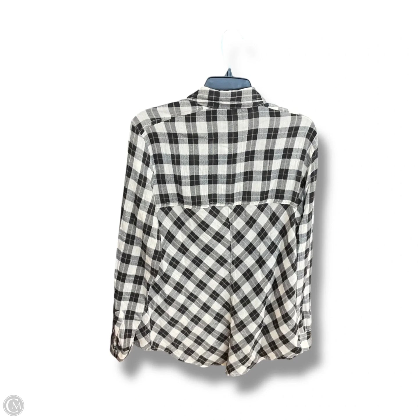 Blouse Long Sleeve By Free People In Plaid Pattern, Size: M