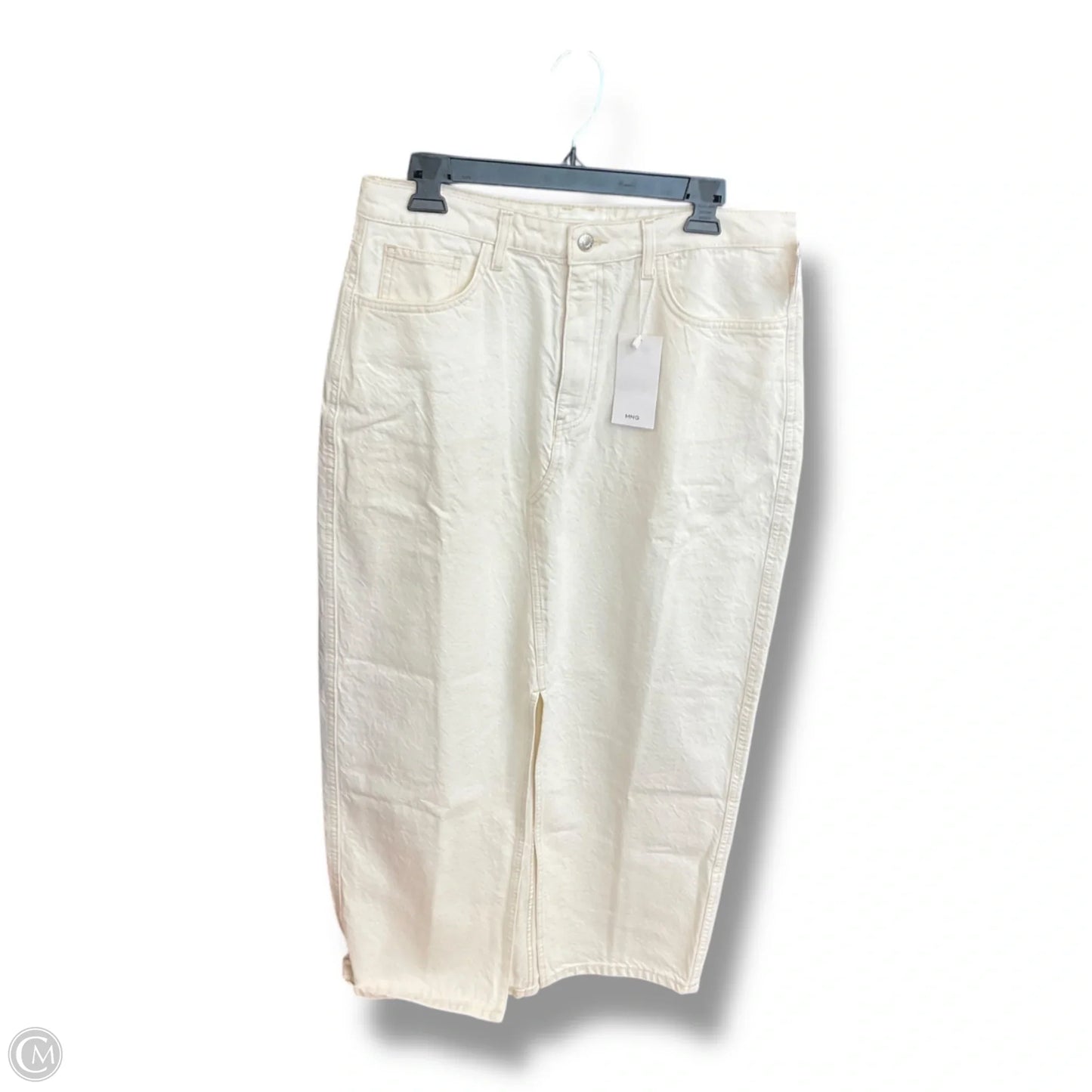 Skirt Midi By Mng In White Denim, Size: L