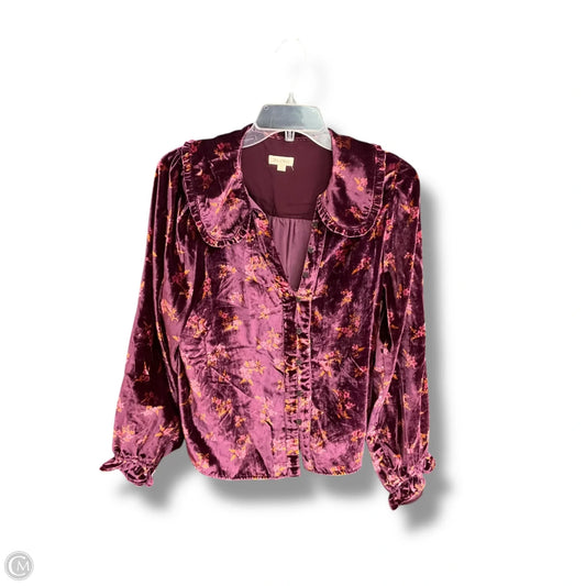 Blouse Long Sleeve By Pilcro In Floral Print, Size: L