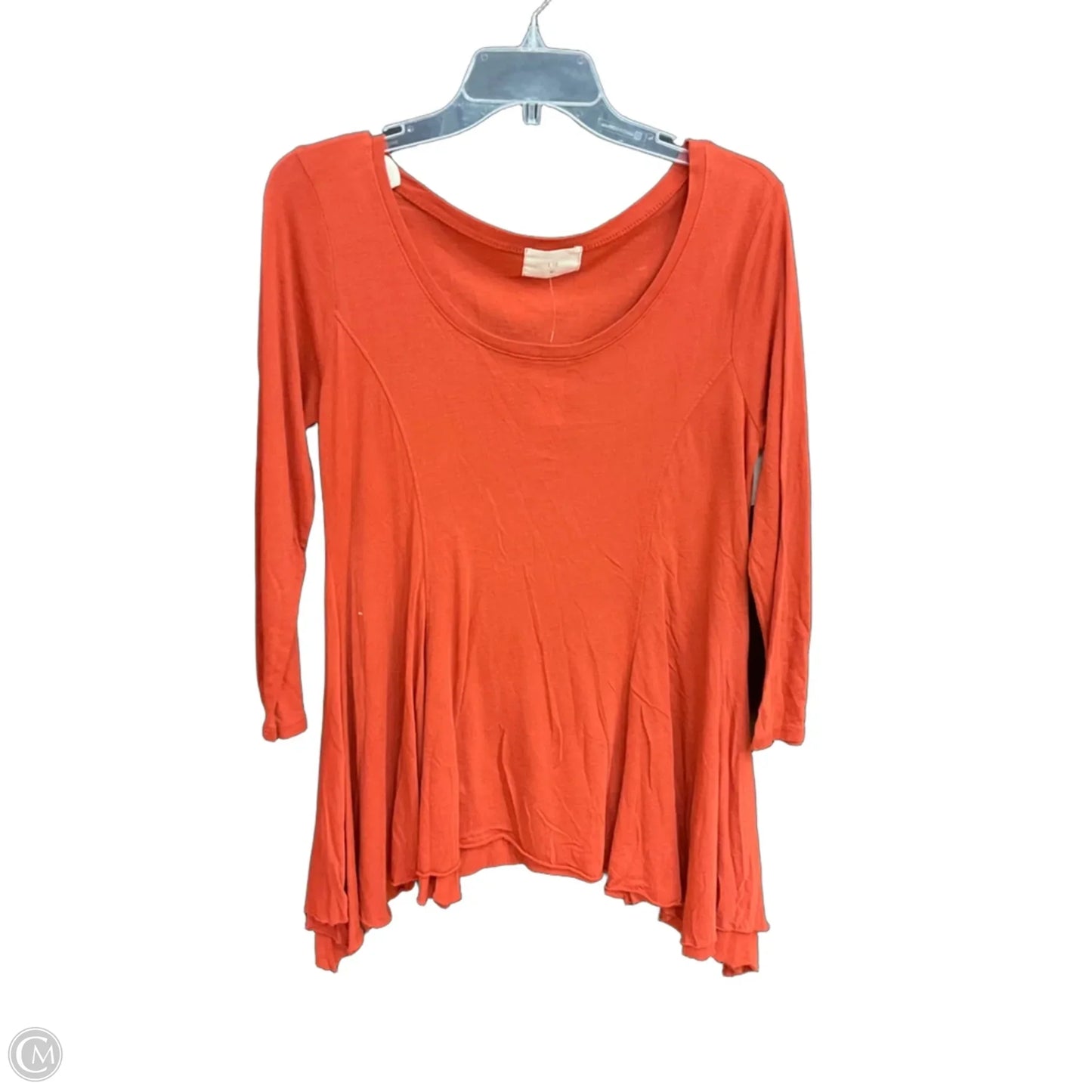 Top 3/4 Sleeve By Anthropologie In Orange, Size: M