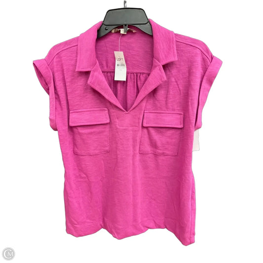 Top Short Sleeve By Loft In Pink, Size: Xs