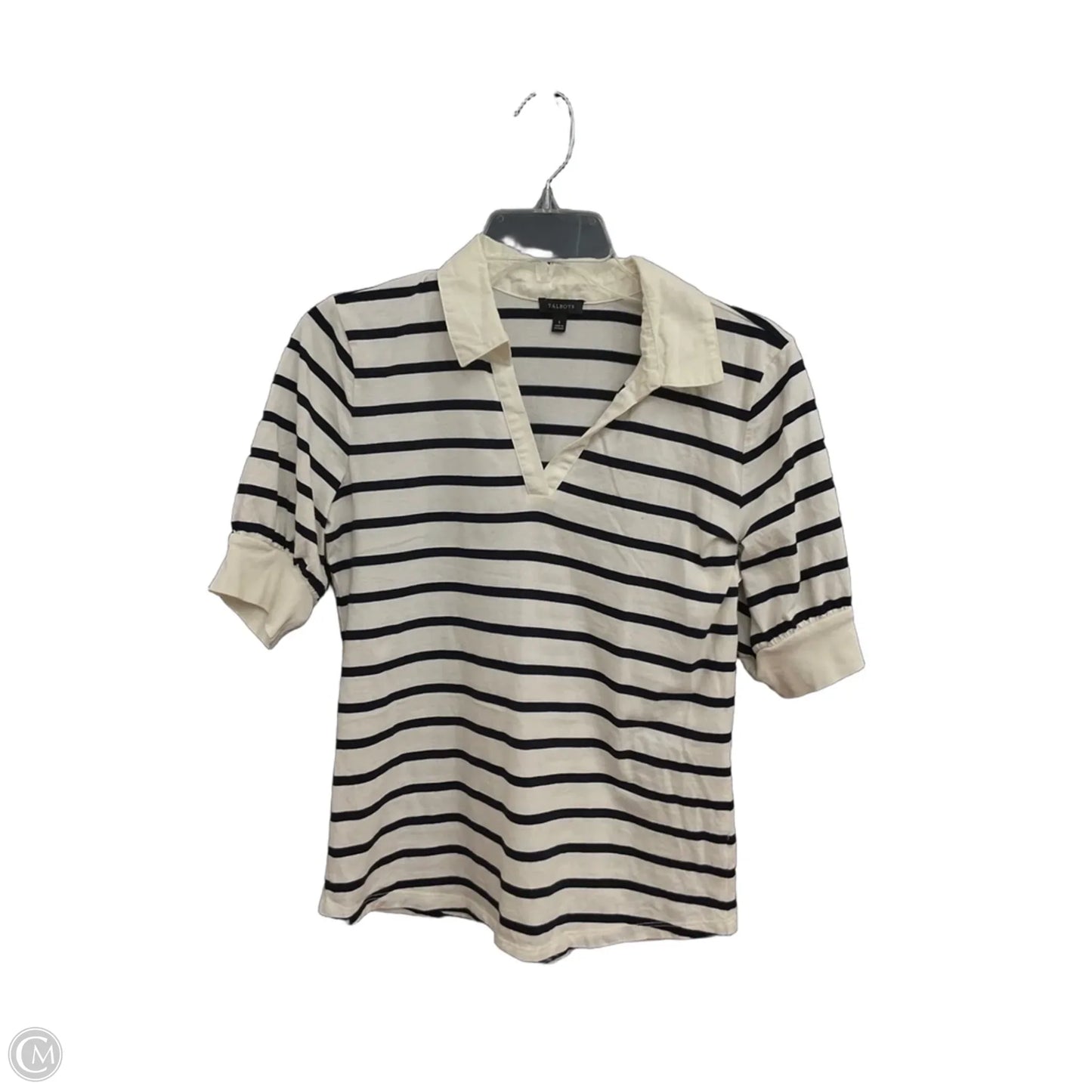 Top Short Sleeve By Talbots In Striped Pattern, Size: S