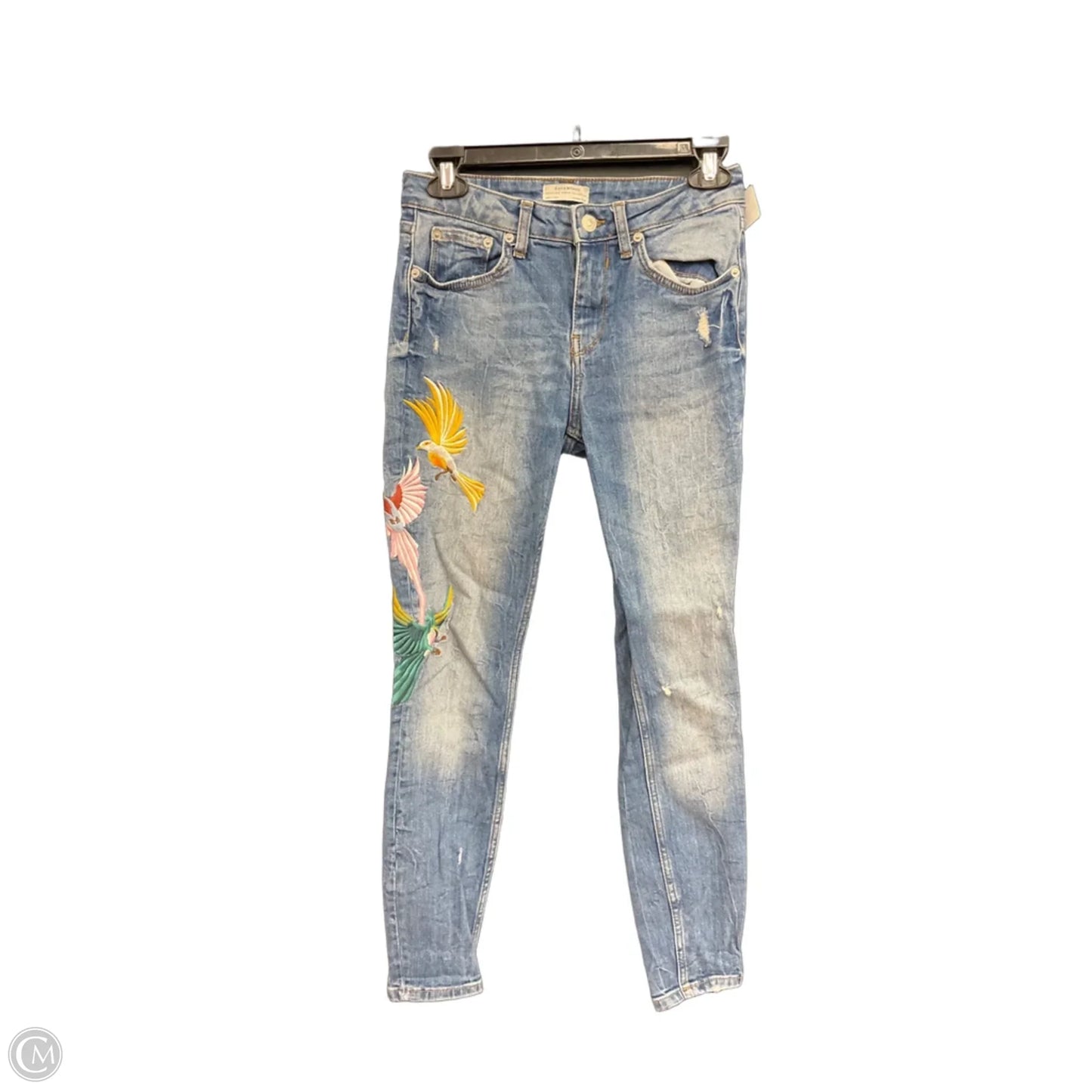Jeans Skinny By Zara Women In Blue Denim, Size: 4