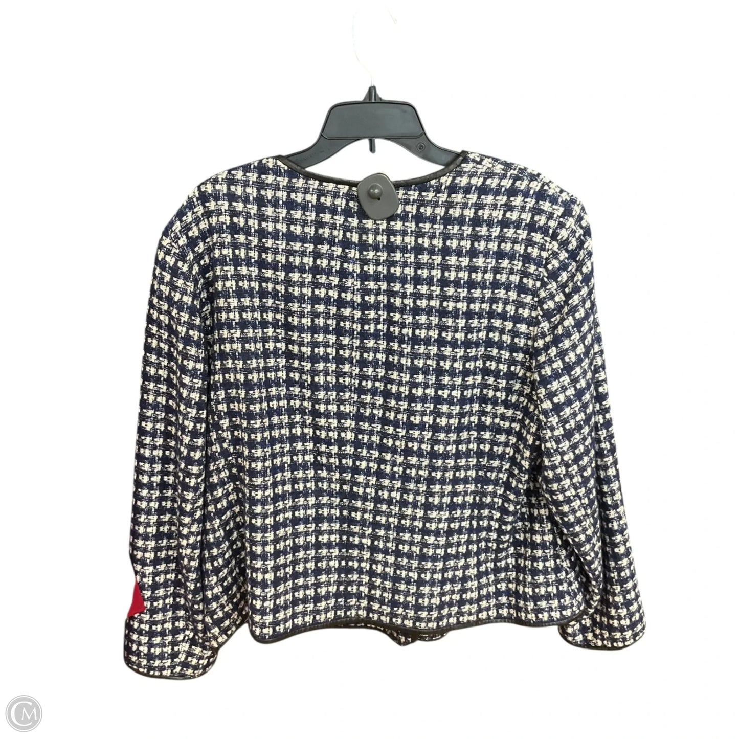 Blazer Designer By Lafayette 148 In Plaid Pattern, Size: Xl