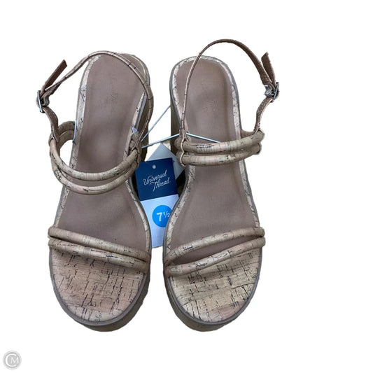 Sandals Heels Block By Universal Thread In Beige, Size: 7.5