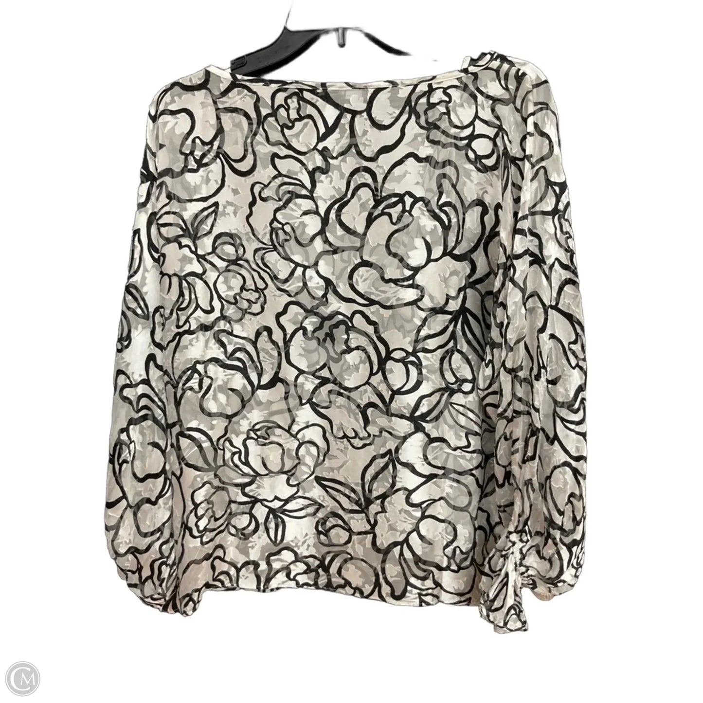 Top Long Sleeve By White House Black Market In Black & White, Size: M