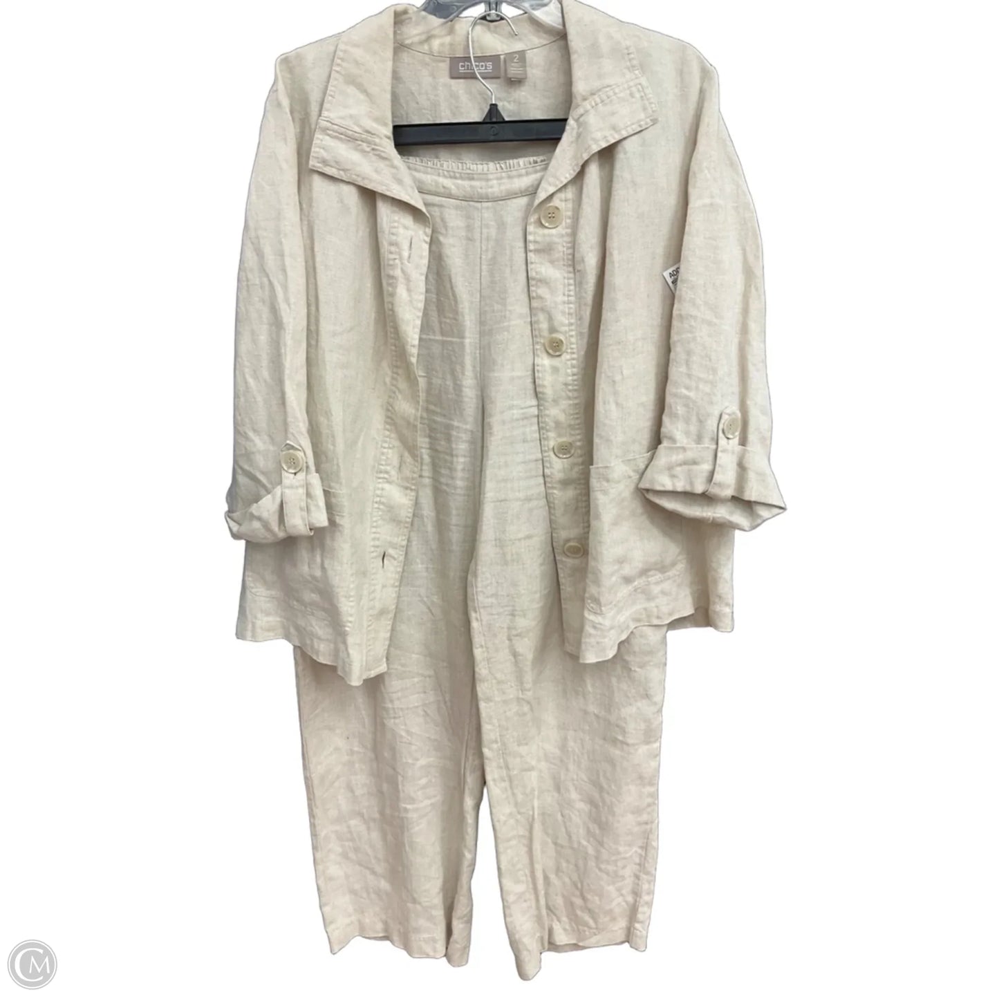 Pants Set 2pc By Chicos In Beige, Size: L