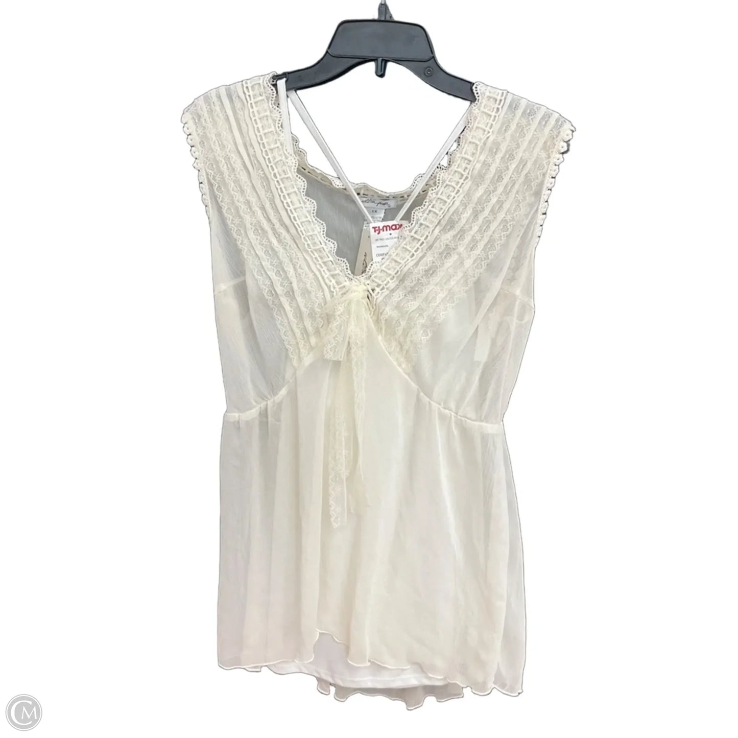 Top Sleeveless By Ultra Pink In White, Size: 1x