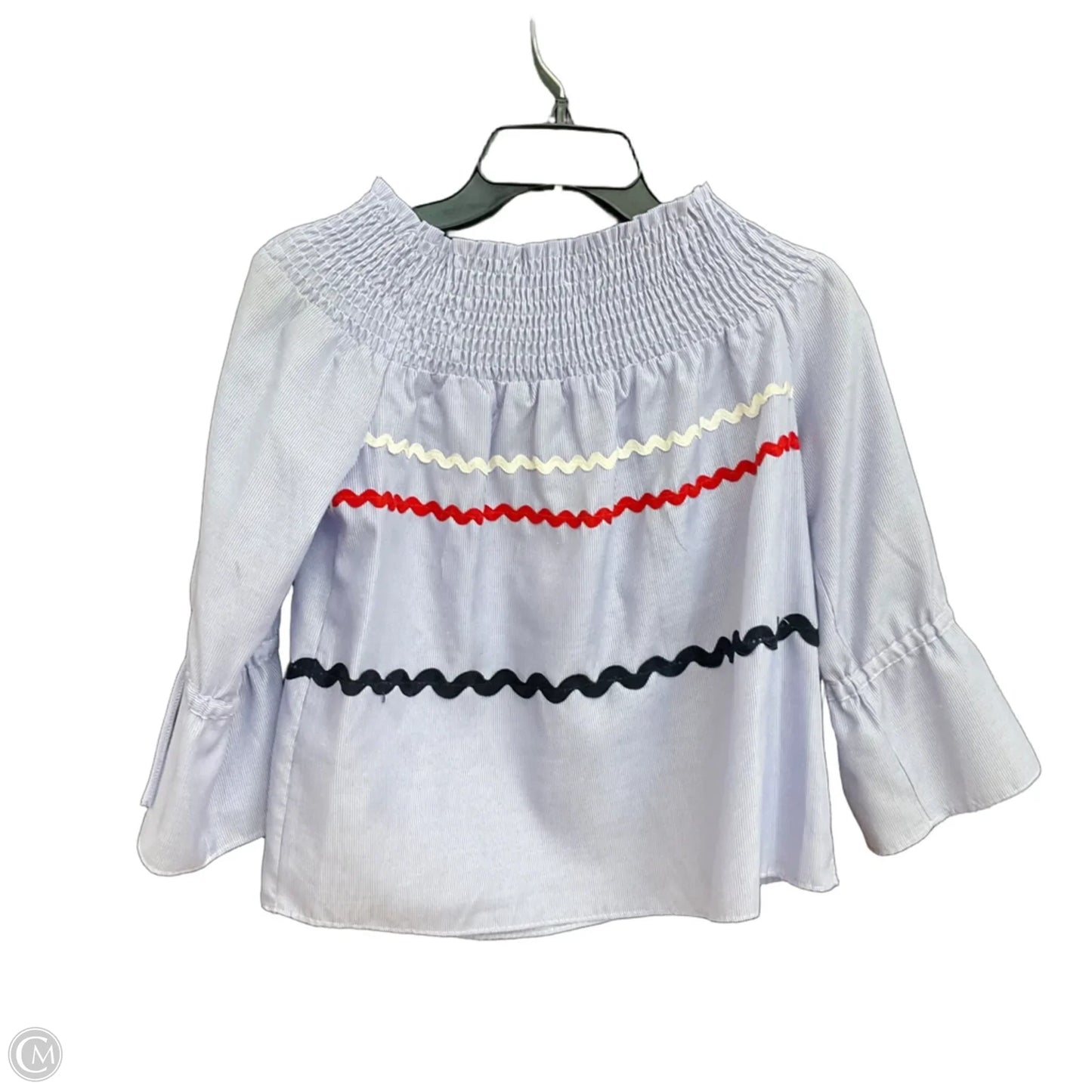 Top 3/4 Sleeve By Maeve In Striped Pattern, Size: S