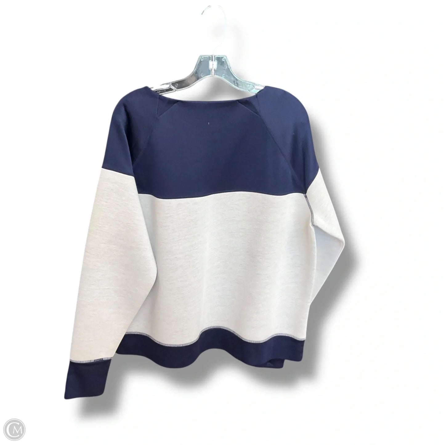 Sweatshirt Crewneck By Athleta In Blue & Grey, Size: 1x