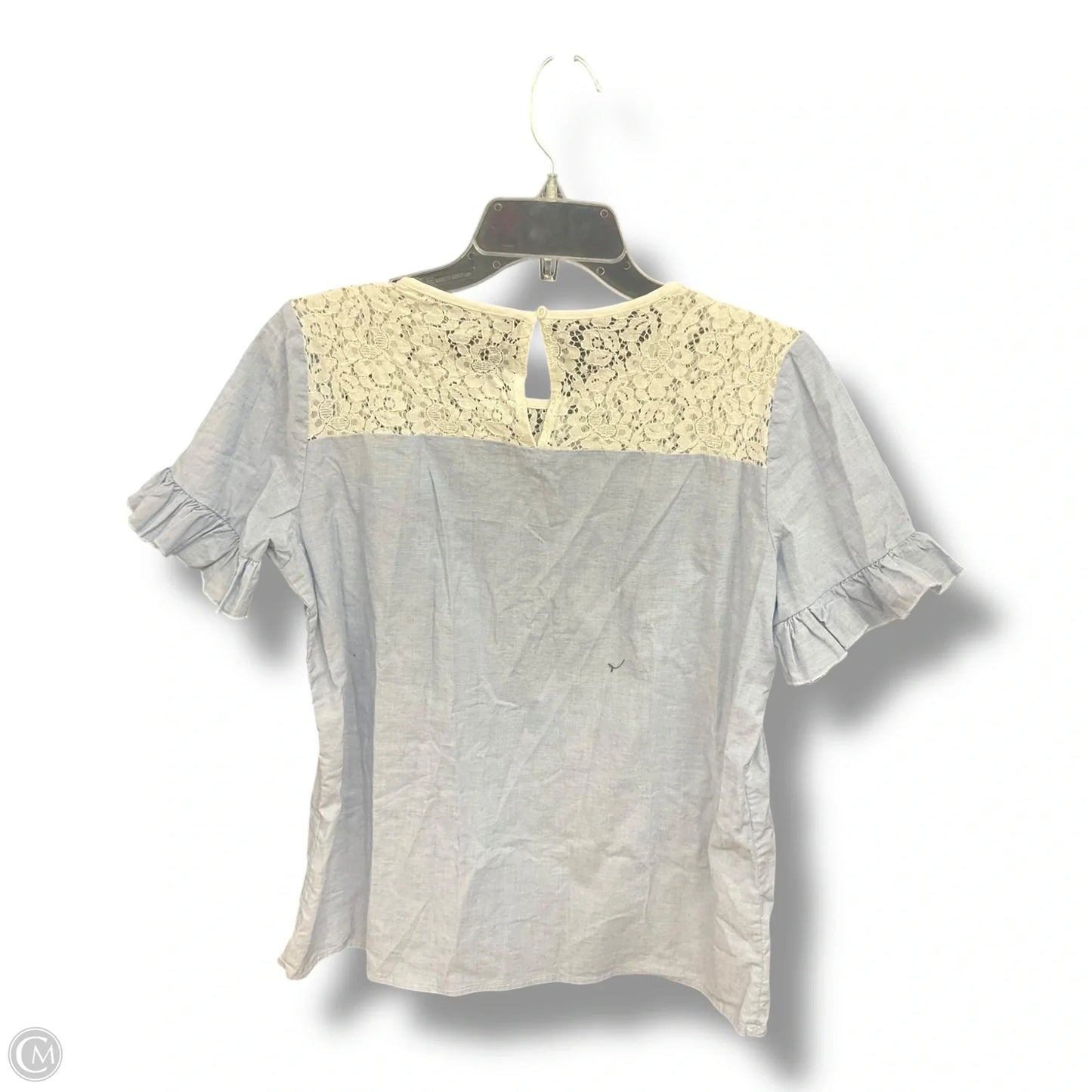 Top Short Sleeve Designer By Karl Lagerfeld In Blue, Size: S