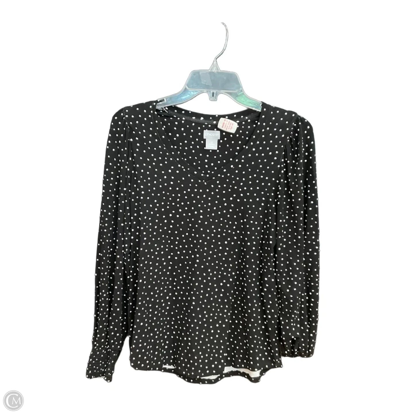 Top Long Sleeve By Chicos In Black, Size: S