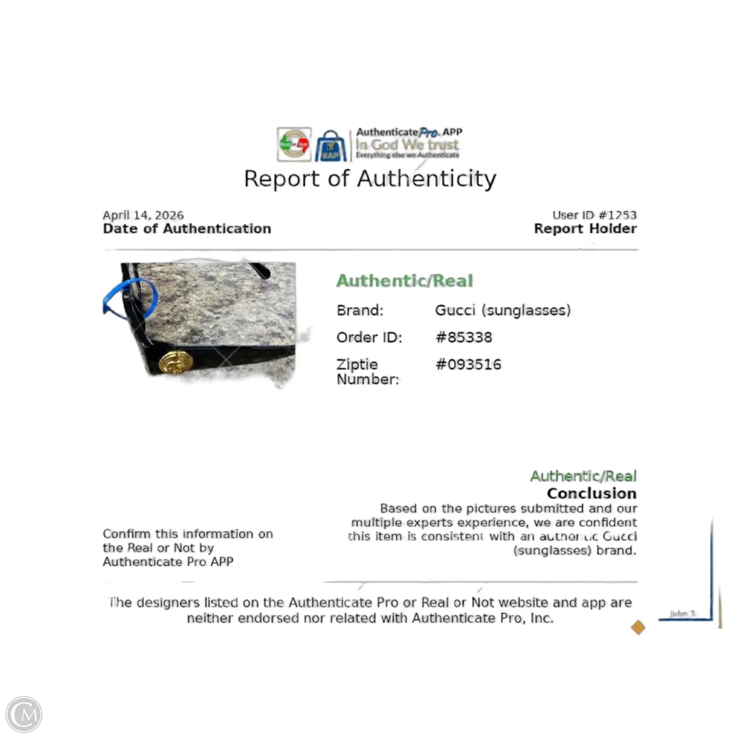 Sunglasses Luxury Designer By Gucci, Size: Large