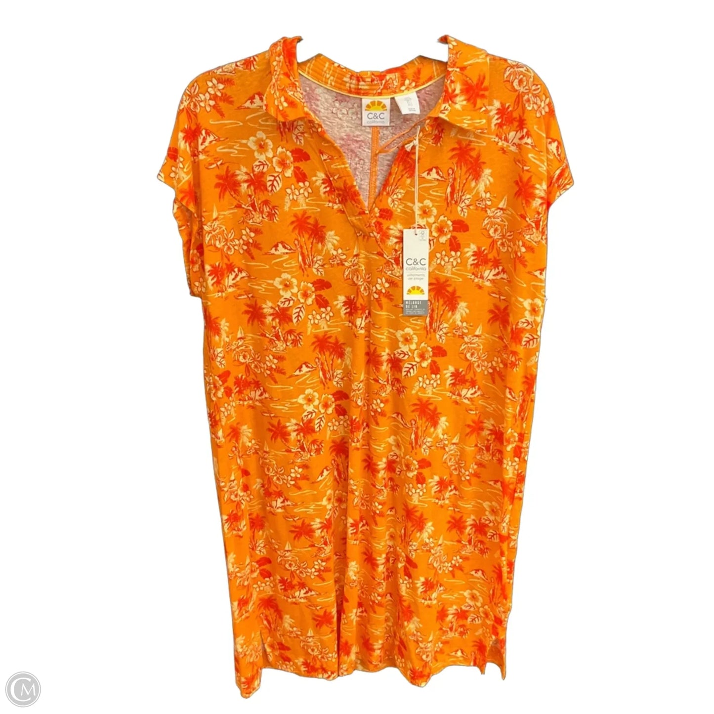 Top Short Sleeve By C And C In Orange, Size: L