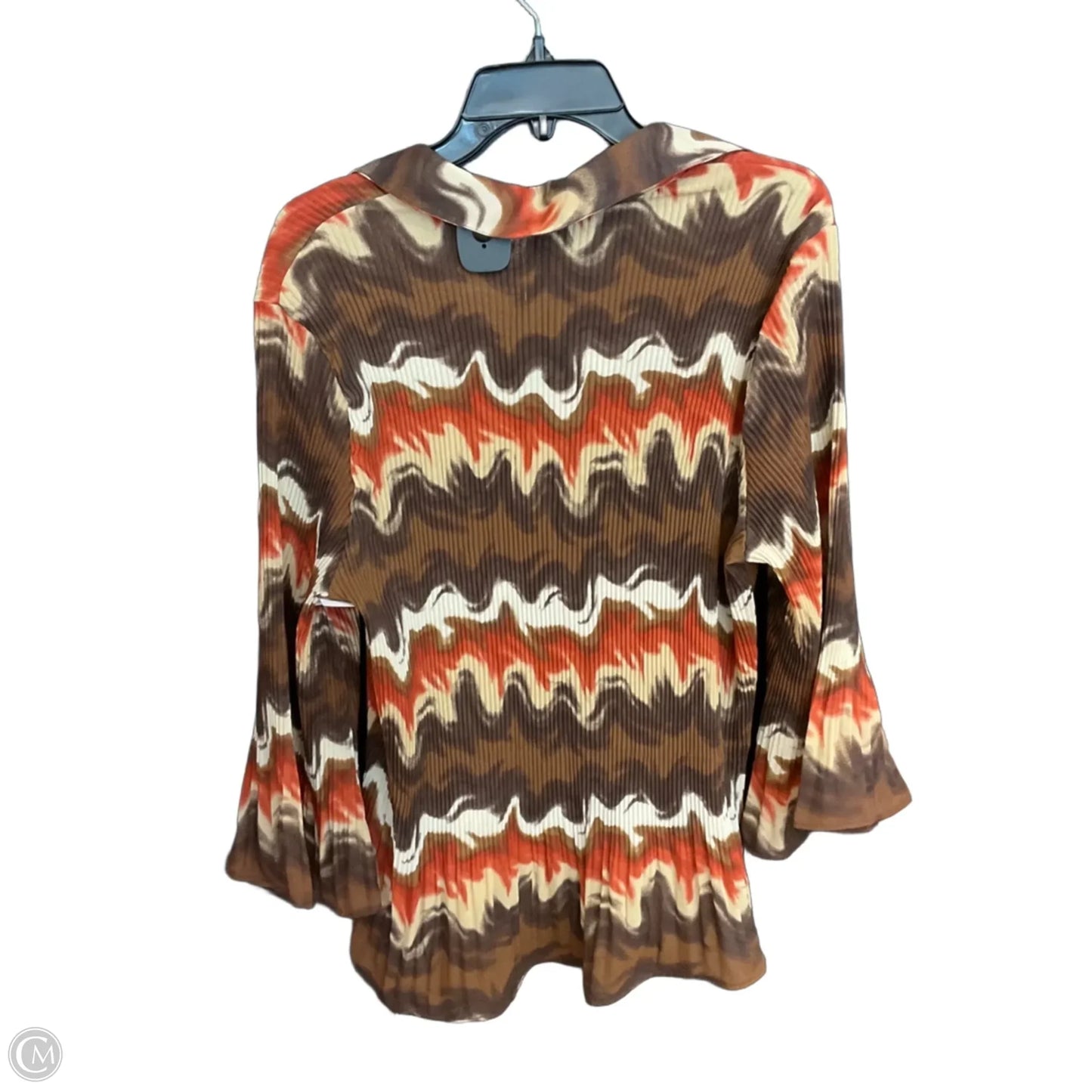 Blouse Long Sleeve By Sere Nade In Brown, Size: 3x