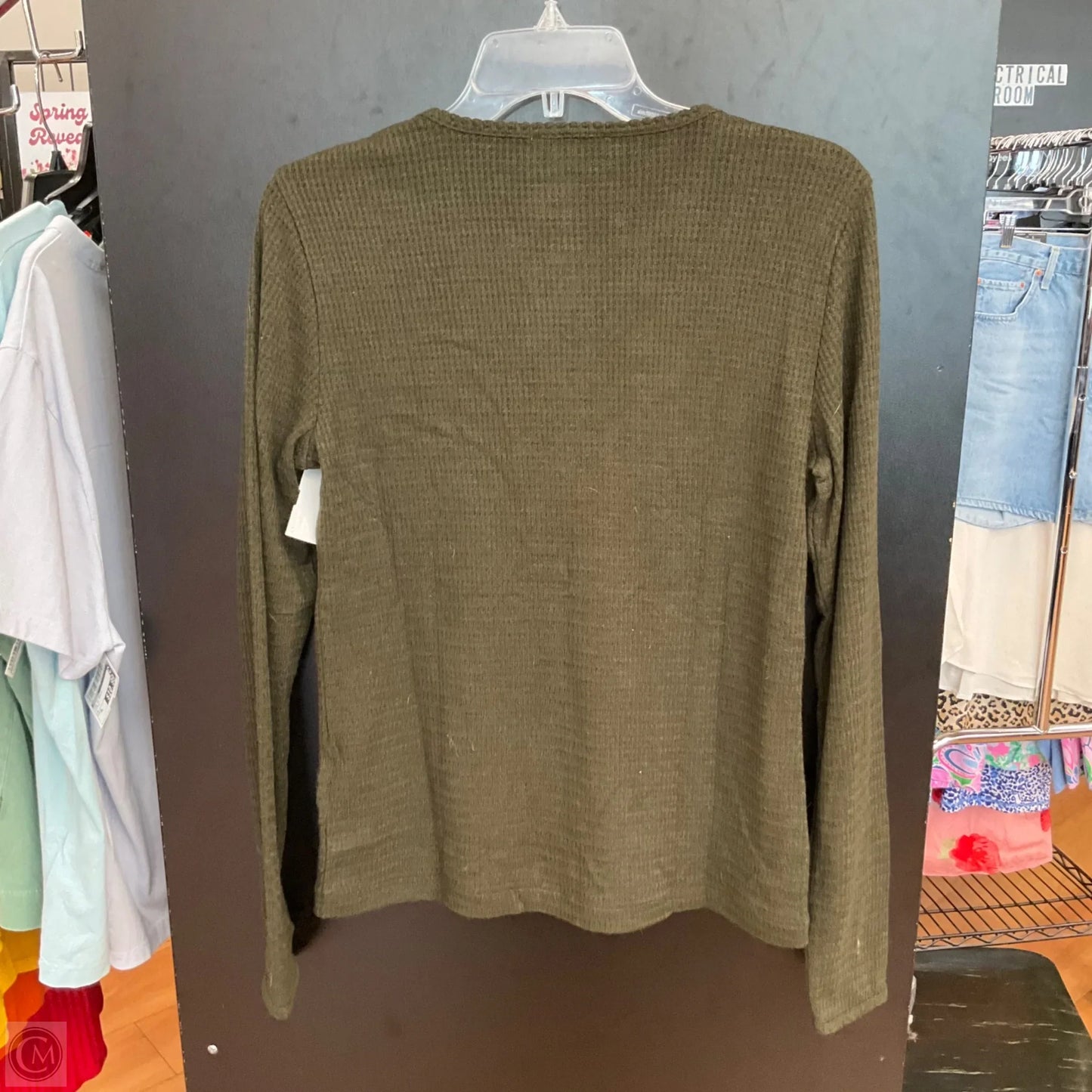 Top Long Sleeve By Madewell In Green, Size: L