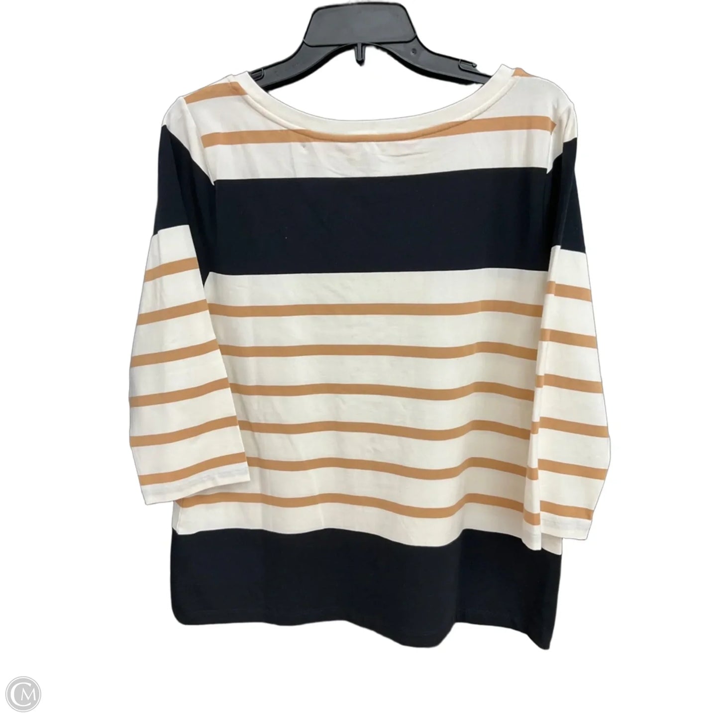 Top 3/4 Sleeve By Isaac Mizrahi Live Qvc In Striped Pattern, Size: M