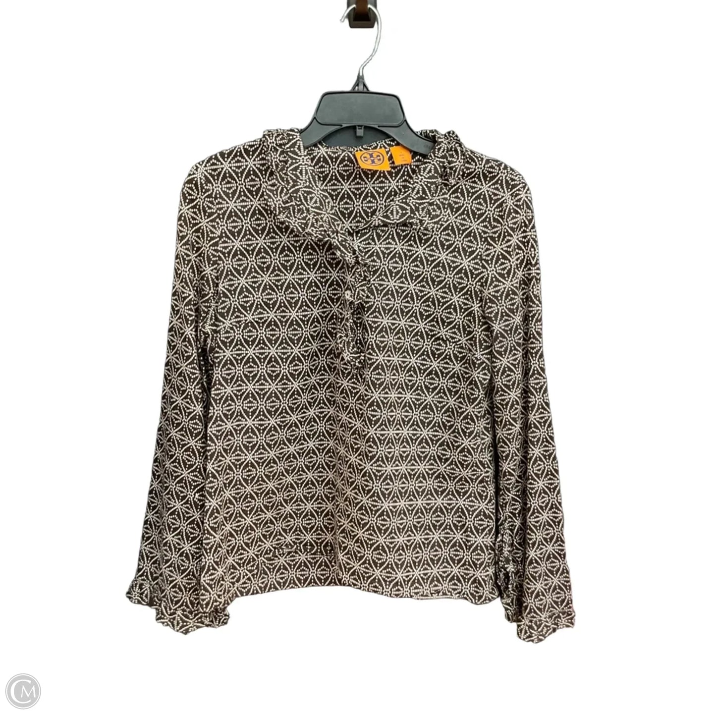 Top Long Sleeve Designer By Tory Burch In Brown, Size: S