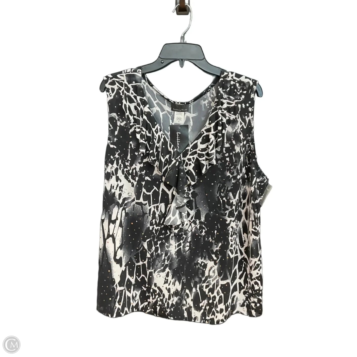 Top Sleeveless By Brittany Black In Black, Size: 3x