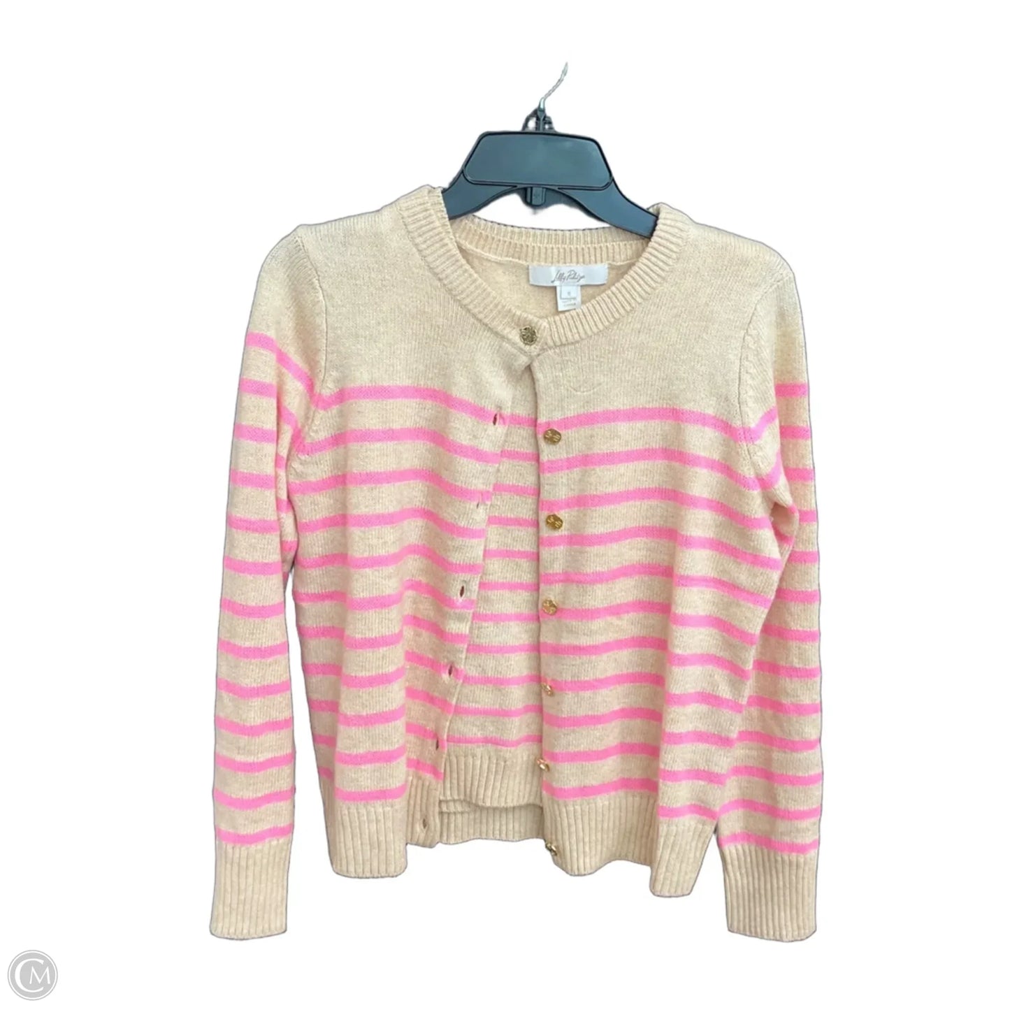 Cardigan Designer By Lilly Pulitzer In Pink & Tan, Size: S