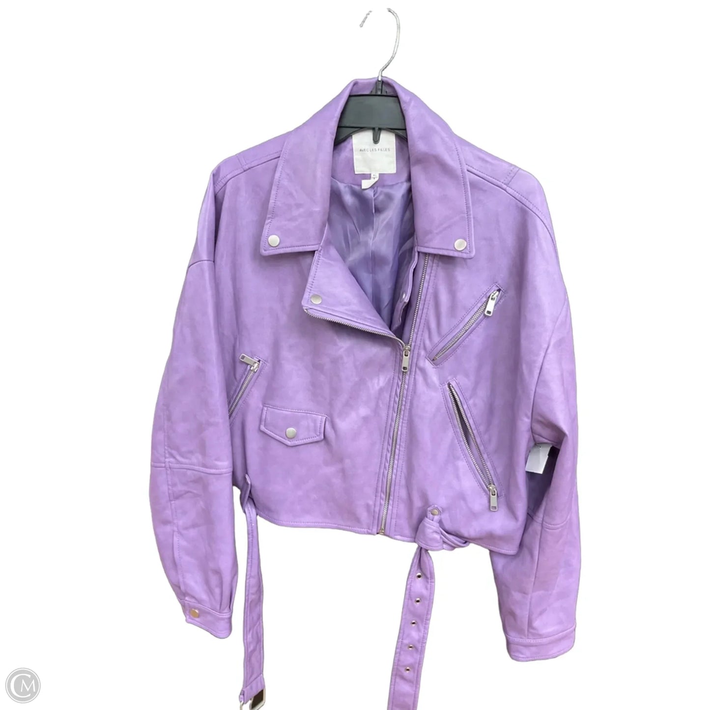 Jacket Moto Leather By Avec Les Filles In Purple, Size: Xl