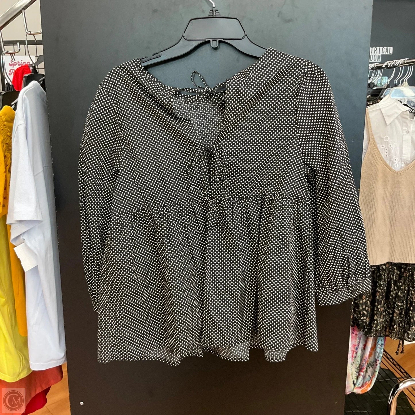 Top 3/4 Sleeve By Who What Wear In Polkadot Pattern, Size: S