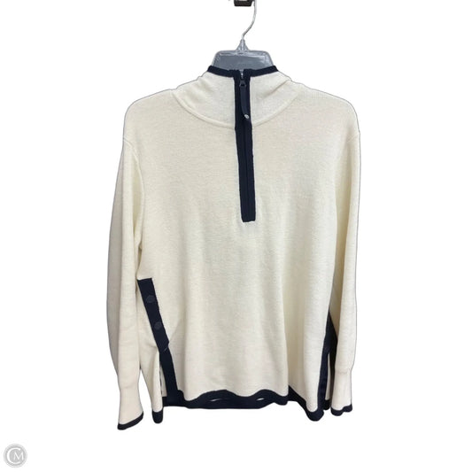 Sweatshirt Hoodie By Talbots In White, Size: L