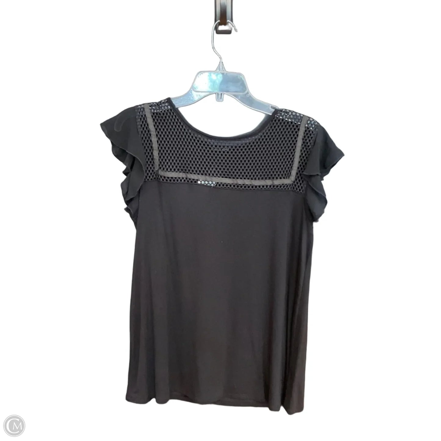 Top Short Sleeve By Cha Cha Vente In Black, Size: L